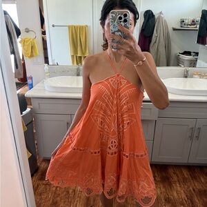 Free People Orange Mini Dress